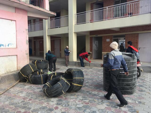 Pipes delivered to Gagalphedi school