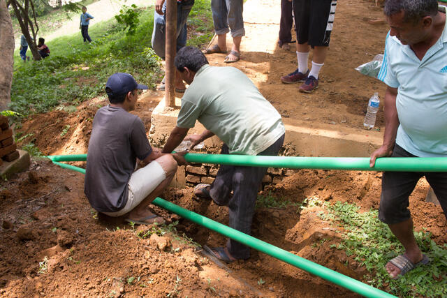 New pipes being laid at Mahadev Daada Village Community