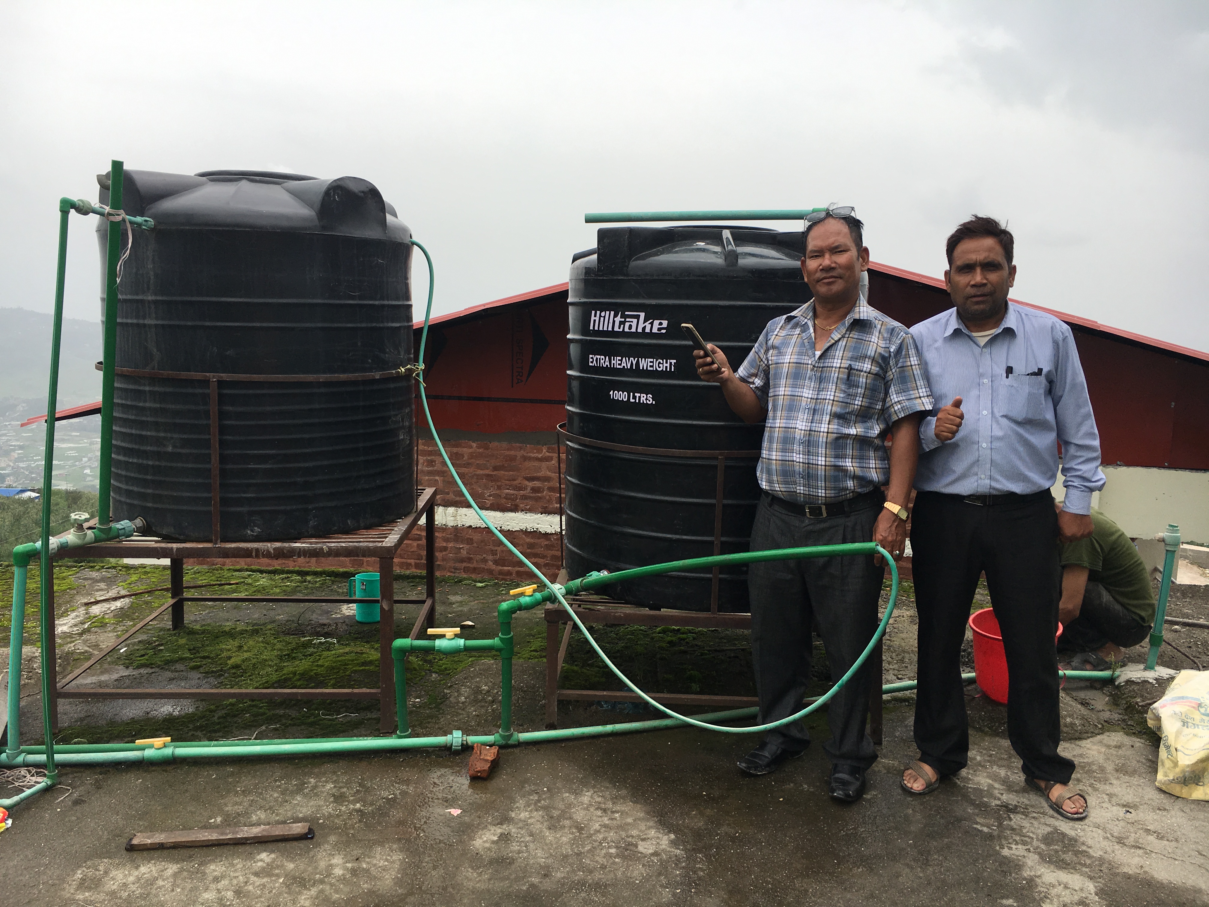 7/2019- Storage tanks shown connected to the fully-functioning pipe distribution system